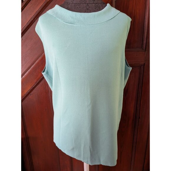 Dressbarn Womens Sleeveless Mint Green Knit Top With Mock Neck Size 2X NWT - Picture 2 of 7